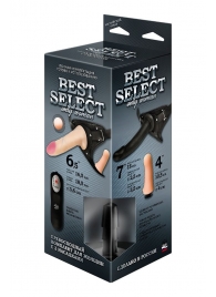 Черный женский пояс BEST SELECT с 3 насадками и вибрацией - LOVETOY (А-Полимер) - купить с доставкой в Кисловодске