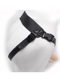 Пустотелый реалистичный фаллопротез на ремешках с заклепками - 17 см. - LOVETOY (А-Полимер) - купить с доставкой в Кисловодске