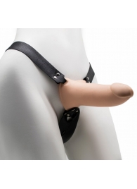 Пустотелый реалистичный фаллопротез на ремешках с заклепками - 17 см. - LOVETOY (А-Полимер) - купить с доставкой в Кисловодске