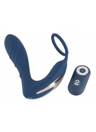 Синий вибростимулятор простаты с кольцом - 14,5 см. - Orion - в Кисловодске купить с доставкой