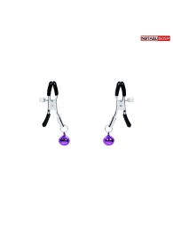 Оригинальные зажимы на соски с фиолетовыми шариками - Notabu - купить с доставкой в Кисловодске