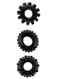 Набор из 3 черных эрекционных колец SET OF 3 COCKRINGS - Dream Toys - в Кисловодске купить с доставкой