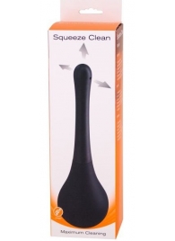 Черный анальный душ SQUEEZE CLEAN с закругленным наконечником - Seven Creations - купить с доставкой в Кисловодске