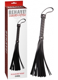 Черная многохвостая плеть Pleasure Whip - 46 см. - Chisa - купить с доставкой в Кисловодске