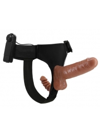 Страпон с вагинальной пробкой и вибрацией Ultra Passionate Harness - 16 см. - Baile - купить с доставкой в Кисловодске