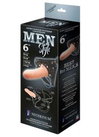 Телесный пустотелый харнесс MEN Style - 17,5 см. - LOVETOY (А-Полимер) - купить с доставкой в Кисловодске