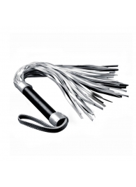 Серебристая плетка Struggle My Flogger с черной ручкой - 45 см. - Lovetoy - купить с доставкой в Кисловодске
