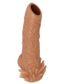 Телесная насадка с усиками и открытой головкой Nude Sleeve L - 14 см. - KOKOS - в Кисловодске купить с доставкой