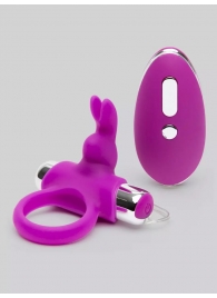 Лиловое виброкольцо с пультом ДУ Remote Control Cock Ring - Happy Rabbit - в Кисловодске купить с доставкой