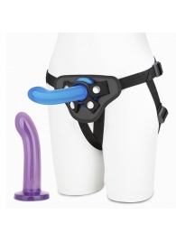 Страпон унисекс Beginners Strap-On с 2 насадками - 15 и 13 см. - Lux Fetish - купить с доставкой в Кисловодске