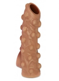 Телесная насадка с бугорками и открытой головкой Nude Sleeve S - 10 см. - KOKOS - в Кисловодске купить с доставкой
