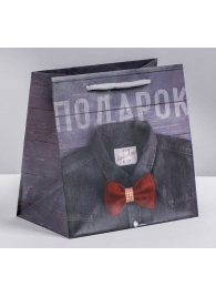 Ламинированный квадратный пакет «Мужской стиль» - 14 х 14 х 9 см. - Сима-Ленд - купить с доставкой в Кисловодске