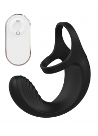 Черный анальный стимулятор с эрекционными кольцами Remote Couple Teaser - Dream Toys - в Кисловодске купить с доставкой