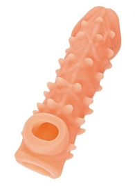 Телесная закрытая насадка с пупырышками Cock Sleeve Size L - 17,6 см. - KOKOS - в Кисловодске купить с доставкой