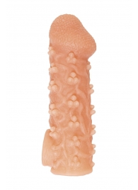 Телесная закрытая насадка с пучками шишечек Cock Sleeve Size M - 15,6 см. - KOKOS - в Кисловодске купить с доставкой