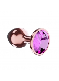 Пробка цвета розового золота с лиловым кристаллом Diamond Quartz Shine L - 8,3 см. - Lola Games - купить с доставкой в Кисловодске