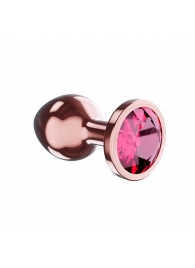 Пробка цвета розового золота с малиновым кристаллом Diamond Ruby Shine S - 7,2 см. - Lola Games - купить с доставкой в Кисловодске
