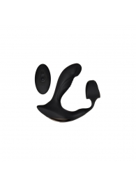 Черный вибромассажер простаты с эрекционным кольцом Strapped   Tapped - Zero Tolerance - в Кисловодске купить с доставкой