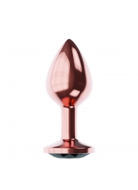 Пробка цвета розового золота с черным кристаллом Diamond Jet Shine L - 8,3 см. - Lola Games - купить с доставкой в Кисловодске