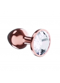 Пробка цвета розового золота с прозрачным кристаллом Diamond Moonstone Shine L - 8,3 см. - Lola Games - купить с доставкой в Кисловодске