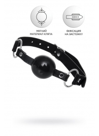 Черный кляп-шар на кожаных ремешках Anonymo - ToyFa - купить с доставкой в Кисловодске