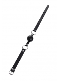 Черный кляп-шар на кожаных ремешках Anonymo - ToyFa - купить с доставкой в Кисловодске