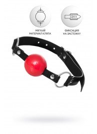 Красный кляп-шар на черных ремешках Anonymo - ToyFa - купить с доставкой в Кисловодске