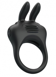 Черное эрекционное кольцо с вибрацией Davion - Baile - в Кисловодске купить с доставкой