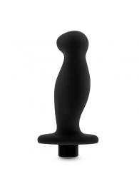 Черный анальный вибромассажёр Silicone Vibrating Prostate Massager 02 - 10,8 см. - Blush Novelties - в Кисловодске купить с доставкой