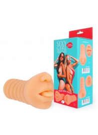 Телесный мастурбатор-ротик с высунутым язычком - Bior toys - в Кисловодске купить с доставкой
