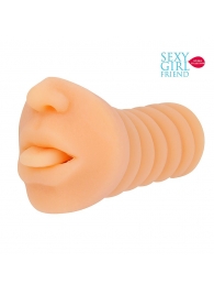 Телесный мастурбатор-ротик с высунутым язычком - Bior toys - в Кисловодске купить с доставкой