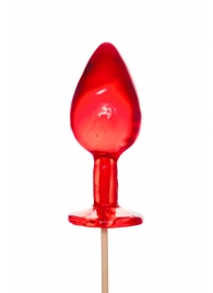 Красный леденец в форме малой анальной пробки со вкусом виски - Sosuчki - купить с доставкой в Кисловодске