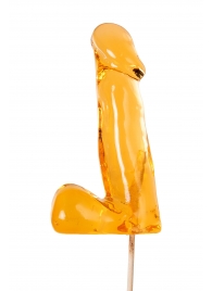 Оранжевый леденец в форме пениса со вкусом аморетто - Sosuчki - купить с доставкой в Кисловодске