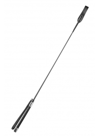 Черный гладкий стек с ручкой - 71 см. - Fetish Tentation - купить с доставкой в Кисловодске