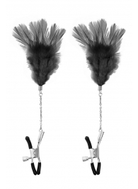 Зажимы для сосков с черными перьями Sweet Caress Feather Nipple Clumps - Sweet Caress - купить с доставкой в Кисловодске