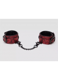 Красно-черные наручники Reversible Faux Leather Wrist Cuffs - Fifty Shades of Grey - купить с доставкой в Кисловодске