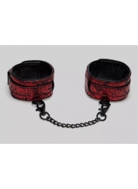 Красно-черные оковы Reversible Faux Leather Ankle Cuffs - Fifty Shades of Grey - купить с доставкой в Кисловодске