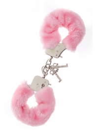 Металлические наручники с розовой меховой опушкой METAL HANDCUFF WITH PLUSH PINK - Dream Toys - купить с доставкой в Кисловодске