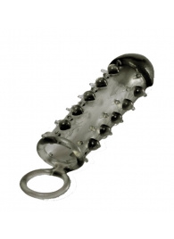 Дымчатая стимулирующая насадка с закрытой головкой SAMURAI PENIS SLEEVE BLACK - 14,5 см. - NMC - в Кисловодске купить с доставкой