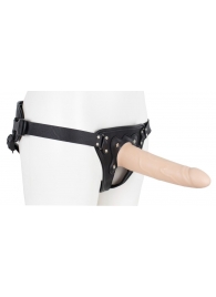 Пустотелый страпон Harness CLASSIC с бандажом - 19,5 см. - LOVETOY (А-Полимер) - купить с доставкой в Кисловодске