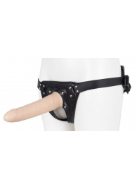Пустотелый страпон Harness CLASSIC с бандажом - 19,5 см. - LOVETOY (А-Полимер) - купить с доставкой в Кисловодске