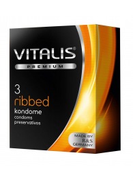 Ребристые презервативы VITALIS PREMIUM ribbed - 3 шт. - Vitalis - купить с доставкой в Кисловодске