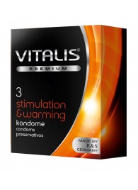 Презервативы VITALIS PREMIUM stimulation   warming с согревающим эффектом - 3 шт. - Vitalis - купить с доставкой в Кисловодске