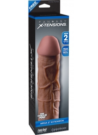 Коричневая насадка Mega 2  Extension - 20,3 см. - Pipedream - в Кисловодске купить с доставкой
