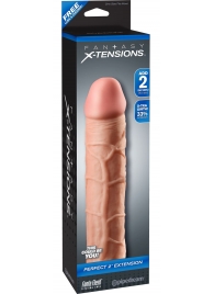 Телесная насадка Fantasy X-tensions Perfect 2  Extension - 20,3 см. - Pipedream - в Кисловодске купить с доставкой
