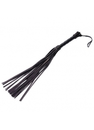 Чёрная кожаная плеть с 22 хвостами - 40 см. - Sitabella - купить с доставкой в Кисловодске