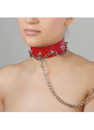 Красный ошейник из натуральной кожи - Sitabella - купить с доставкой в Кисловодске