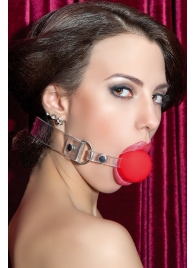 Красный силиконовый кляп-шар на прозрачных ремешках - ToyFa - купить с доставкой в Кисловодске