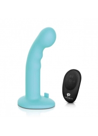 Голубая изогнутая насадка 6in Remote Control Ripple P-Spot G-Spot на черных трусиках - 16 см. - Pegasus - купить с доставкой в Кисловодске