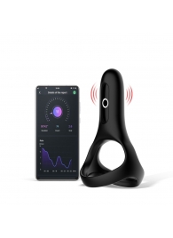 Черное виброкольцо Magic Motion Rise с подхватом мошонки - Magic Motion - в Кисловодске купить с доставкой